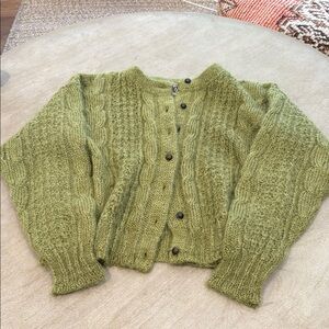 Vintage Forenza Green Cable Knit Cardigan